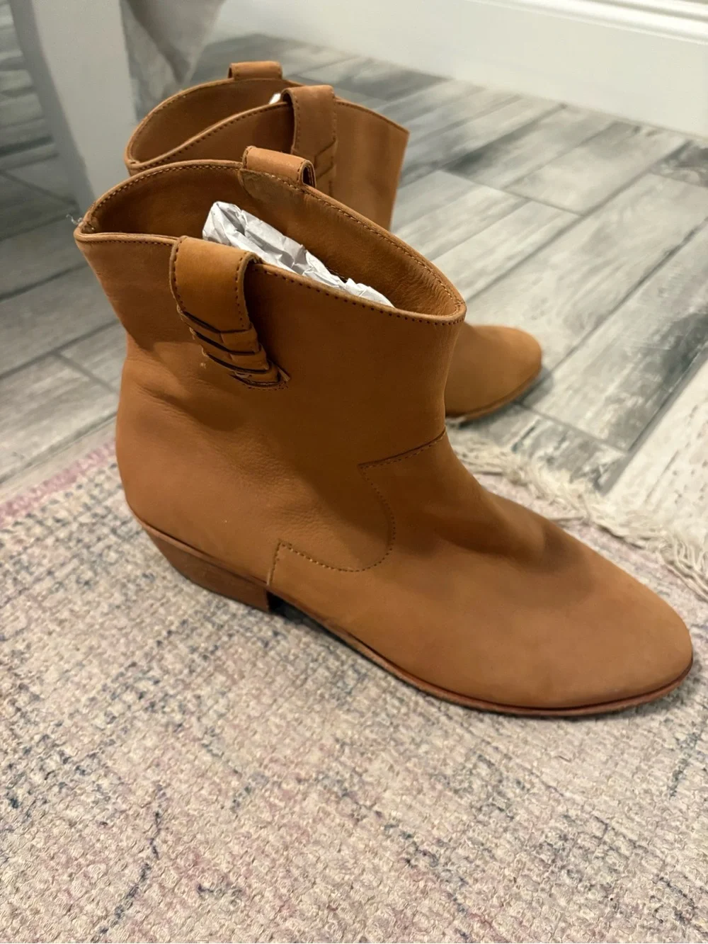 Jack Rogers Tan Leather Ankle Boots - Casual Western Style
